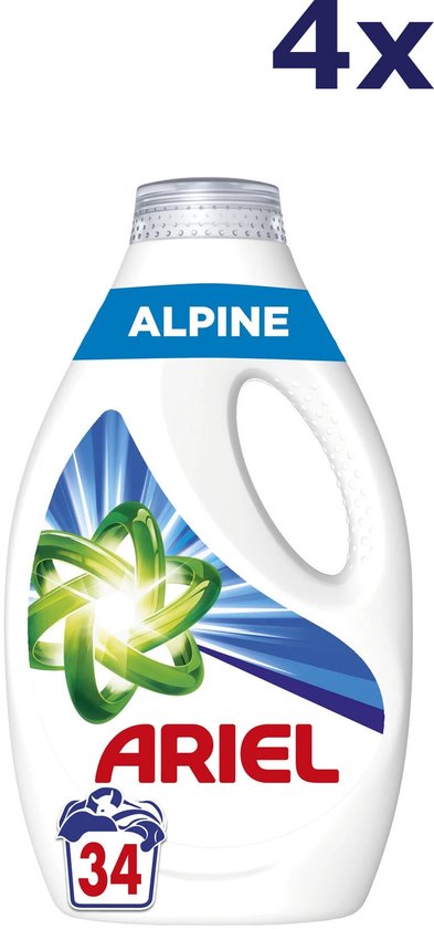 4x Ariel Vloeibaar Wasmiddel Alpine 34 Wasbeurten 1530 ml