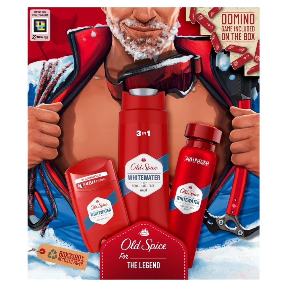 Old Spice - Geschenkset - Deodorant Spray, Stick & Douchegel - White Water - 3 Assortimenten - 1 Stuk