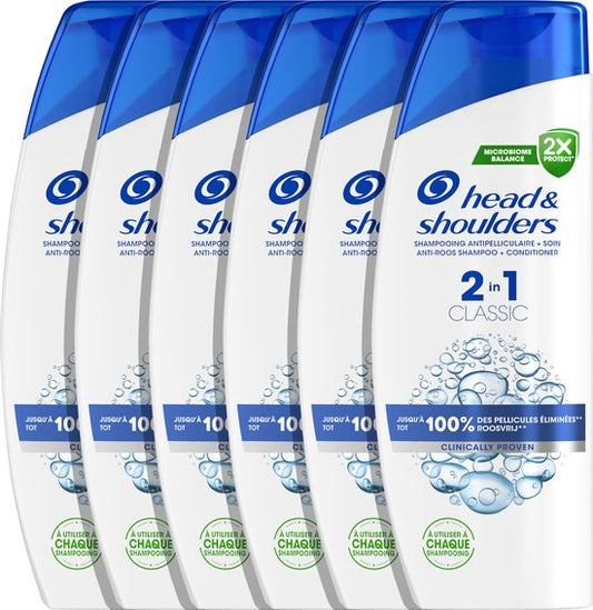 Head & Shoulders Classic 2-in-1 - Anti-Roos Shampoo - Fris en schoon haar - Voordeelverpakking 6 x 300 ml