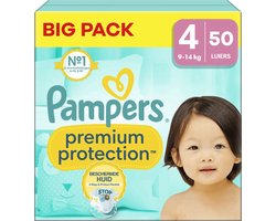 Pampers - Premium Protection - Maat 4 - Big Pack - 50 luiers - 9/14 KG