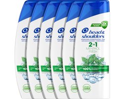 Head & Shoulders Menthol Fresh 2-in-1 - Anti-Roos Shampoo - Verfrissende Mentholgeur - Voordeelverpakking 6 x 300 ml
