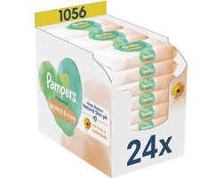 Pampers Harmonie Protect & Care Billendoekjes Calendula - 0% Plastic - 24 Verpakkingen = 1056 Babydoekjes