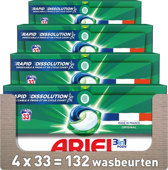 Ariel 3in1 Wasmiddel Pods Original - 4 x 33 stuks - Voordeelverpakking