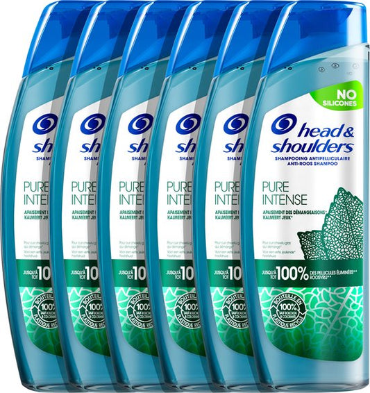 Head & Shoulders Pure Intense Kalmeert Jeuk - Anti-roos shampoo - Met Pepermunt - Voordeelverpakking 6 x 250 ml