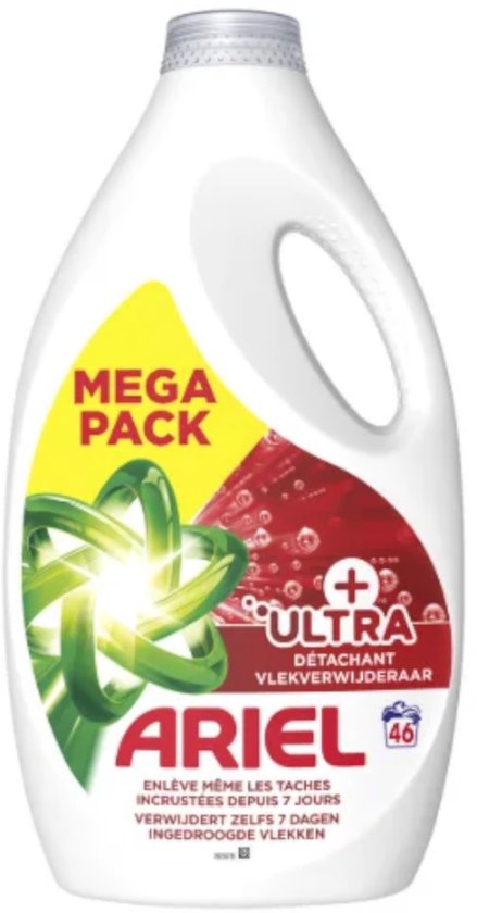 Ariel Vloeibaar Wasmiddel + Ultra Vlekverwijderaar 46 Wasbeurten - 2070 ml