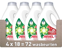 Ariel Vloeibaar Wasmiddel +Ultra Vlekverwijderaar - 4 x 18 Wasbeurten - Voordeelverpakking