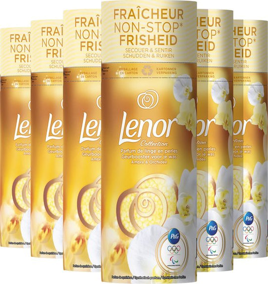 Lenor Geurbooster Voor Je Was - Orchidee en amber - Geurparels - Voordeelverpakking 6 x 165g