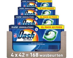 Dash 3in1 PODS - Witter Dan Wit - Wasmiddelcapsules - Voordeelverpakking 4 x 42 Wasbeurten