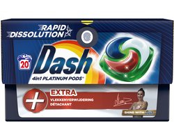 Dash 4in1 PODS - +Extra Vlekkenverwijderaar - Wasmiddelcapsules - Voordeelverpakking 4 x 20 Wasbeurten