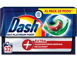 Dash Wasmiddelcapsules 4in1 Pods +Extra Vlekkenverwijderaar 32 stuks