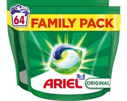 Ariel 3in1 Wasmiddel Pods Original - 64 Capsules