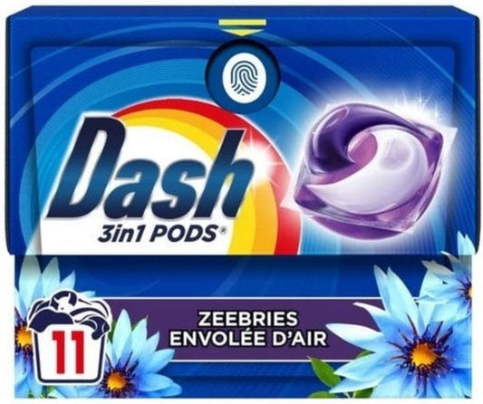 Dash - Wasmiddel Capsules - 3-in-1 Pods - Witte en Gekleurde Was - Zeebries - 11 Wasbeurten