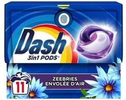 Dash - Wasmiddel Capsules - 3-in-1 Pods - Witte en Gekleurde Was - Zeebries - 11 Wasbeurten