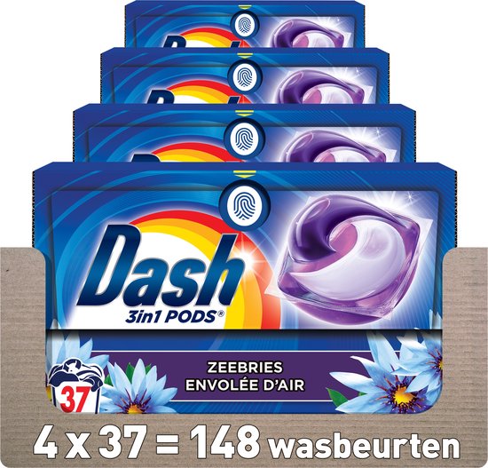Dash 4in1 PODS - Zeebries - Wasmiddelcapsules - Voordeelverpakking 4 x 37 Wasbeurten