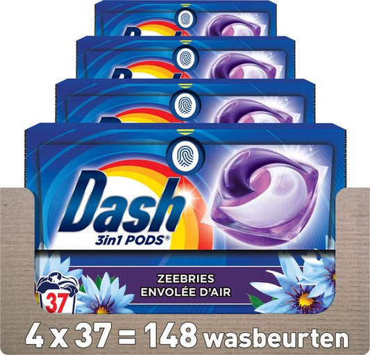 Dash 4in1 PODS - Zeebries - Wasmiddelcapsules - Voordeelverpakking 4 x 37 Wasbeurten