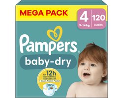 Pampers - Baby Dry - Maat 4 - Mega Pack - 120 stuks - 9/14 KG