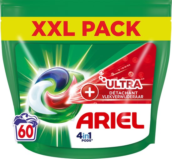 Ariel 4in1 Wasmiddel Pods + Ultra Vlekverwijderaar - 60 Capsules