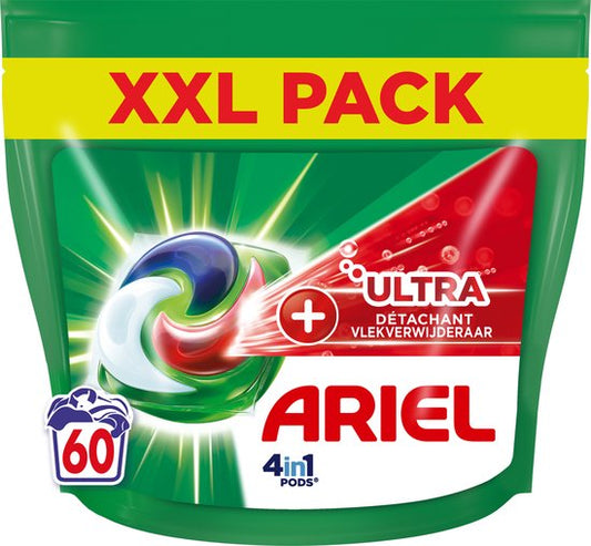 Ariel 4in1 Wasmiddel Pods + Ultra Vlekverwijderaar - 60 Capsules