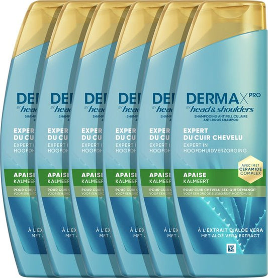 DERMAxPRO by Head & Shoulders - Kalmeert - Anti-roos Shampoo - Droge/Jeukende Hoofdhuid - Voordeelverpakking 6 x 400 ml