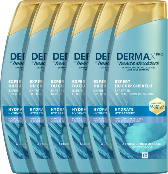 DermaXPro by Head & Shoulders Hydraterende Anti-roos Shampoo met Kokosolie - 6 x 250ml