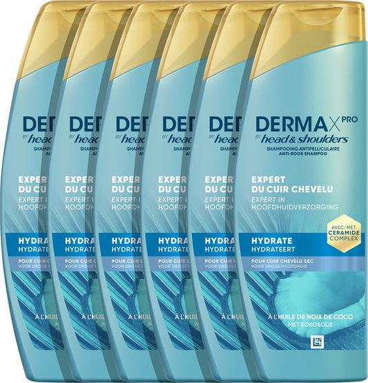DermaXPro by Head & Shoulders Hydraterende Anti-roos Shampoo met Kokosolie - 6 x 250ml