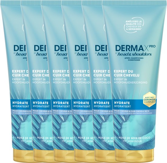 DermaXPro by Head & Shoulders Hydraterende Conditioner - Met Kokosolie - 6 x 220 ml