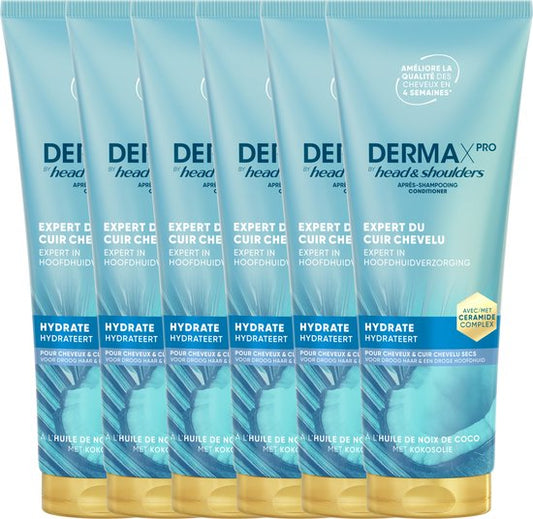 DermaXPro by Head & Shoulders Hydraterende Conditioner - Met Kokosolie - 6 x 220 ml