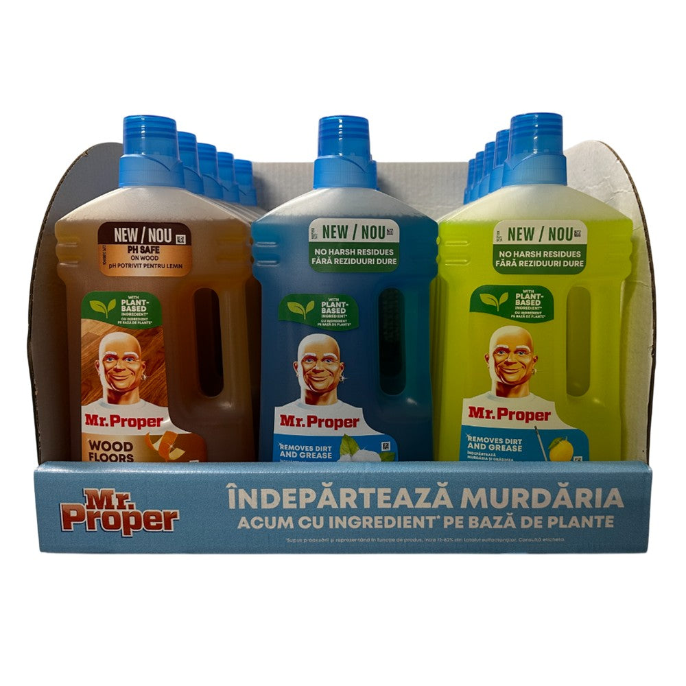 Mr.Propre - Display - Allesreiniger - 5xLemon+5xCotton Flowers+5xCedar Wood & Mandarin - 15 Stuks