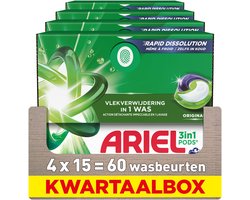 Ariel 3in1 Wasmiddel Pods Original - 4 x 15 wasbeurten