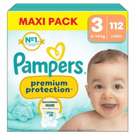 Pampers Premium Protection Luiers Maat 3 (6-10 kg) - 112 stuks