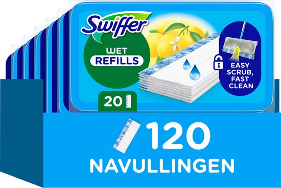 Swiffer Vochtige Vloerdoekjes - Dweil Navullingen - Citrus Fresh - 6 x 20 = 120 stuks