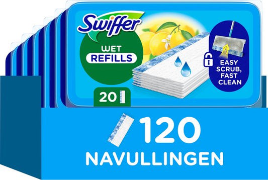 Swiffer Vochtige Vloerdoekjes - Dweil Navullingen - Citrus Fresh - 6 x 20 = 120 stuks