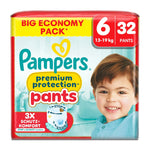 Pampers Premium Protection - Luiers - Size 6 - 13-19kg - Big Pack - 32 Stuks