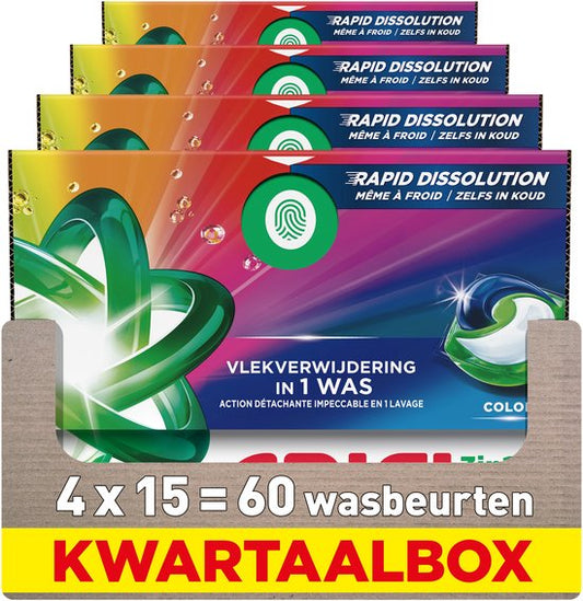 Ariel 3in1 Wasmiddel Pods Color - 4 x 15 wasbeurten