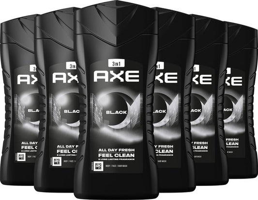 AXE 3-in-1 Douchegel - Black - 6 x 250 ml - Voordeelverpakking