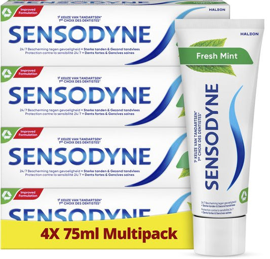 Sensodyne Fresh Mint – Tandpasta – Gevoelige tanden – Multipack – 4 x 75 ml