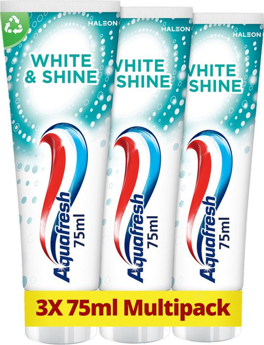 Aquafresh White & Shine - Tandpasta - Voordeelverpakking - Whitening - 3x75ml