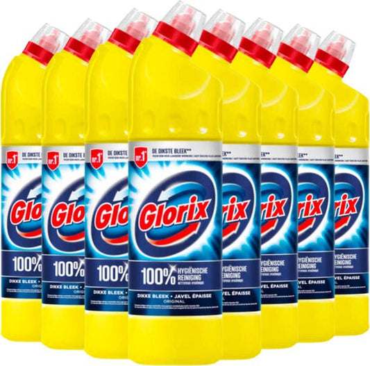 Glorix - Toiletreiniger - Original - Dikke bleek - 750ml x 8