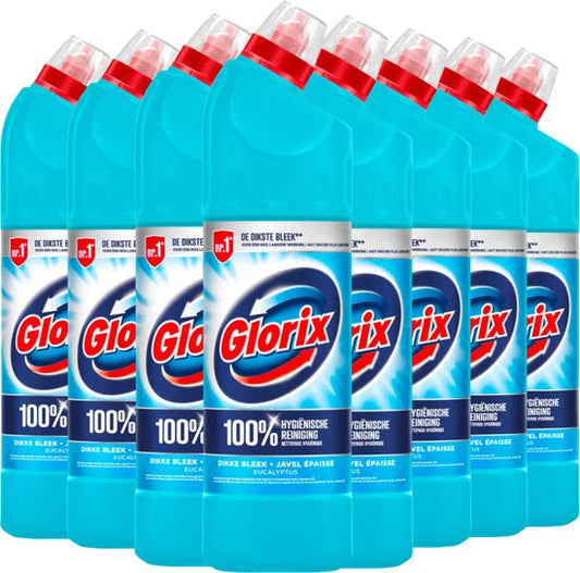 Glorix Bleek Eucalyptus 750ML - 8 Stuks - Voordeelverpakking
