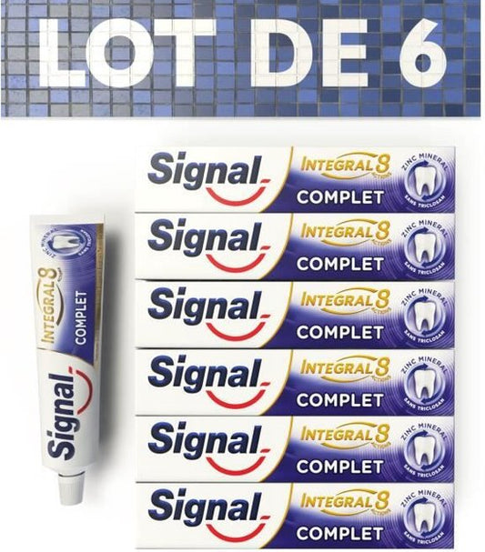 SIGNAL Lot van 6 tandpasta's Integral 8 Complete Protection 48H - 75ml