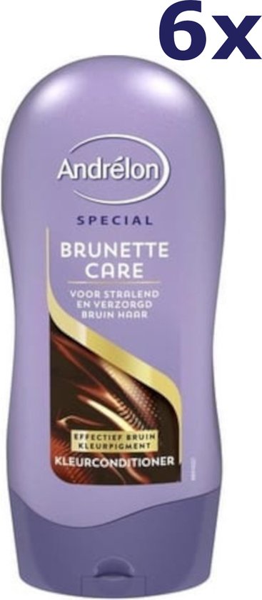 Andrélon Kleurconditioner Brunette Care voor stralend en verzorgd bruin haar - 6 x 300 ml - Voordeelverpakking