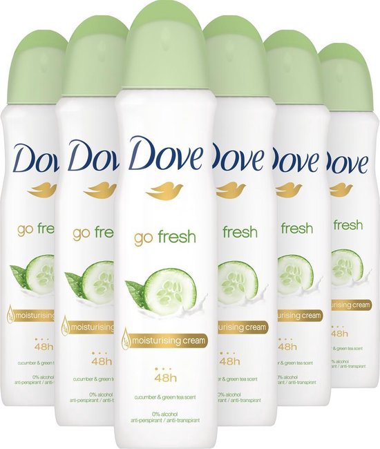 Dove Go Fresh Anti-transpirant Deodorant Spray Cucumber - 6 x 150 ml - Voordeelverpakking