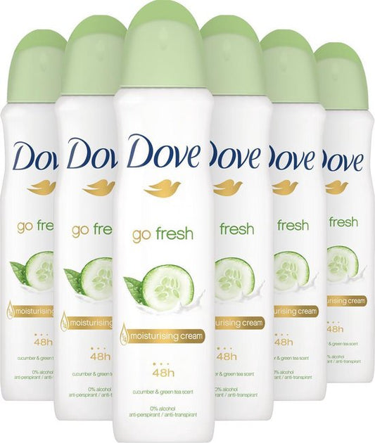 Dove Go Fresh Anti-transpirant Deodorant Spray Cucumber - 6 x 150 ml - Voordeelverpakking