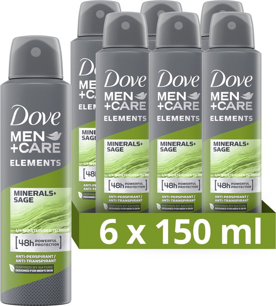 Dove Men+Care Mineral & Sage Deodorant - 6 x 150 ml - Voordeelverpakking