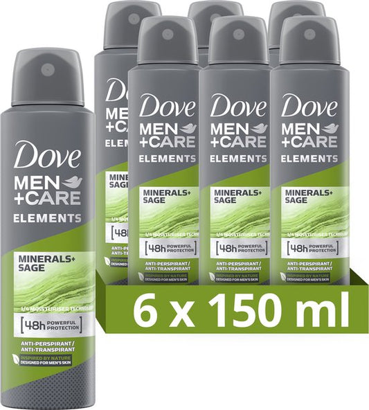 Dove Men+Care Mineral & Sage Deodorant - 6 x 150 ml - Voordeelverpakking