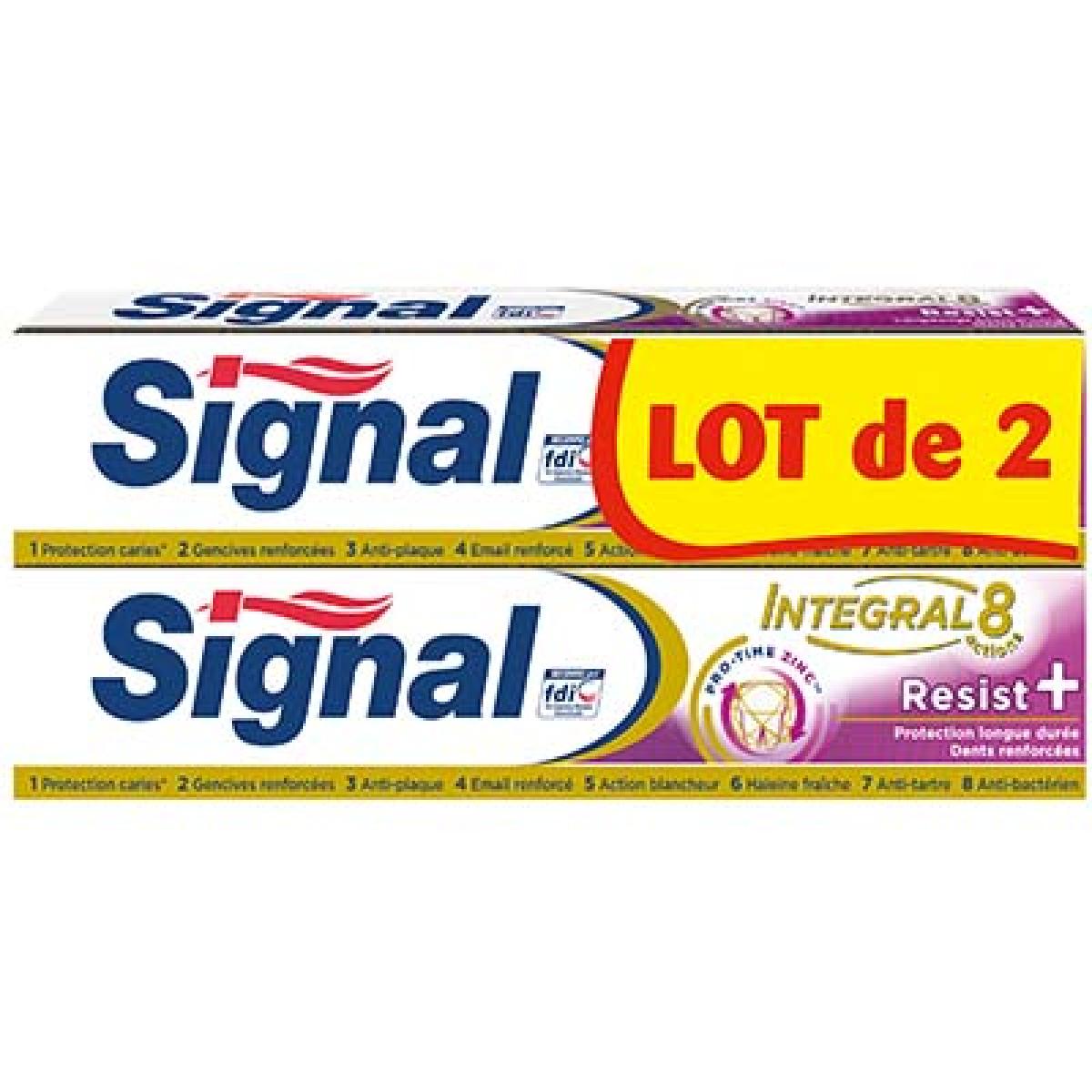 Signal - Tandpasta - Integral 8 Action - Resist+ - 2x75ml