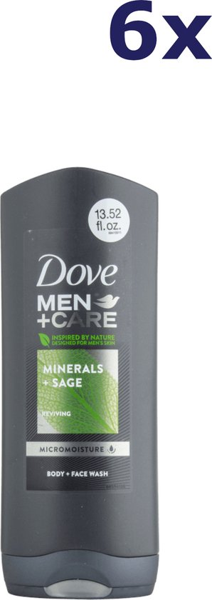 Dove Men + Care Minerals + Sage Body + Face Wash - 6 x 250 ml