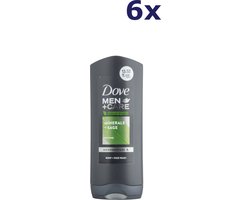 Dove Men + Care Minerals + Sage Body + Face Wash - 6 x 250 ml