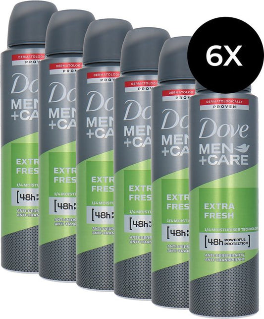 Dove Men+Care - Deodorant - Spray - Extra Fresh - 150ml x 6