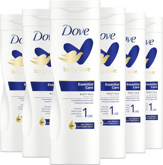 Dove Body Love Bodylotion - Essential Care - met Ceramide Restoring Serum - 6 x 400 ml